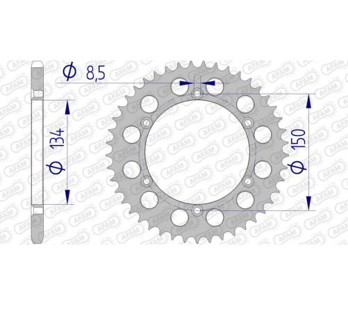 Couronne AFAM aluminium 17206520 - 1074602006