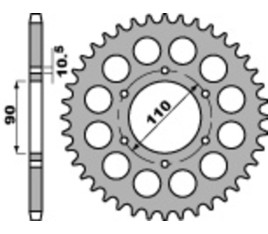 Couronne PBR acier C45 standard 850 - 530 - 1075464001