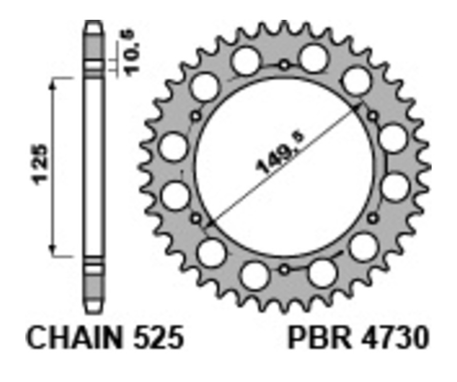 Couronne PBR acier C45 standard 4730 - 525