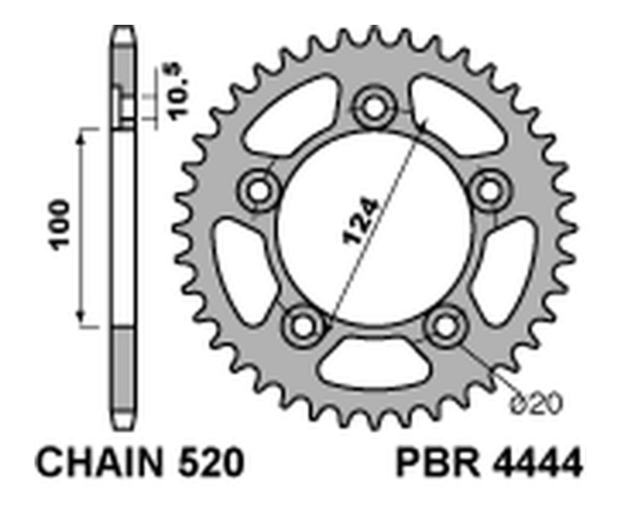 Couronne PBR acier C45 standard 4444 - 520