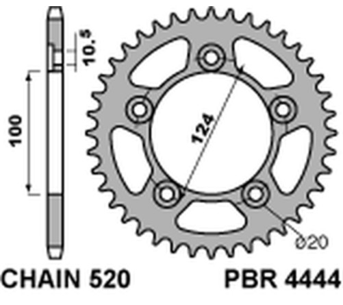 Couronne PBR acier C45 standard 4444 - 520 - 1075551006