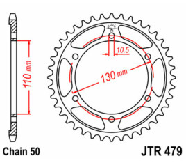 Couronne JT SPROCKETS acier standard 479 - 530 - 1075513007