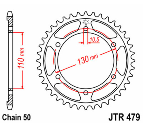 Couronne JT SPROCKETS acier standard 479 - 530 - 1075513007