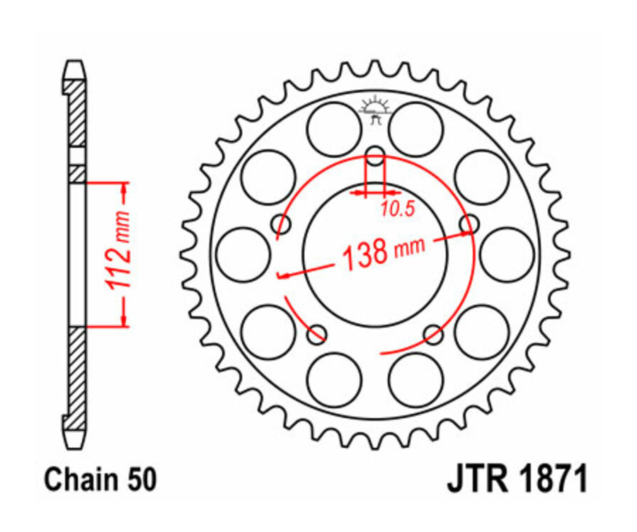 Couronne JT SPROCKETS acier standard 1871 - 530