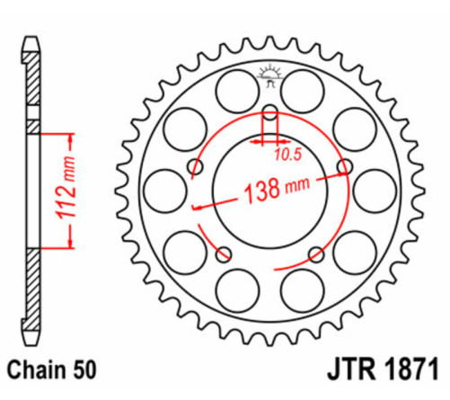 Couronne JT SPROCKETS acier standard 1871 - 530 - 1074966001