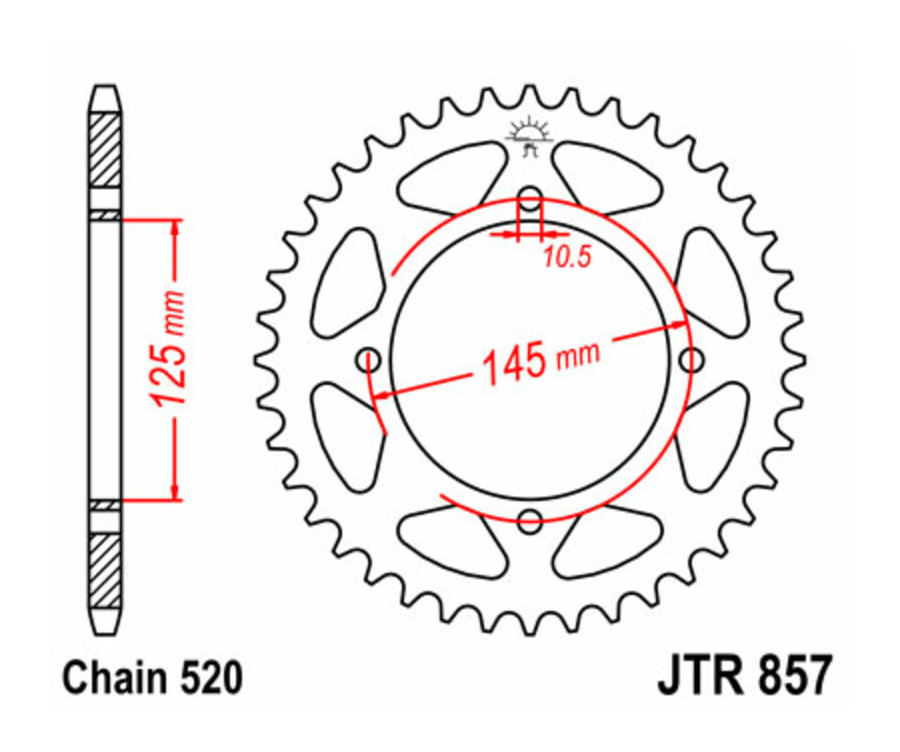 Couronne JT SPROCKETS acier standard 857 - 520