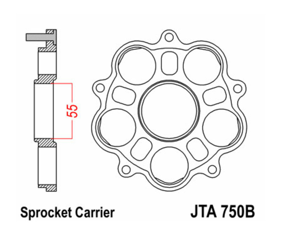 Support de couronne JT SPROCKETS - 5 Silentbloc Ducati