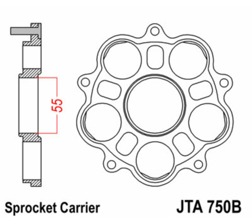 Support de couronne JT SPROCKETS - 5 Silentbloc Ducati