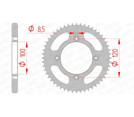 Couronne AFAM acier standard 38200 - 428 - 1074640003