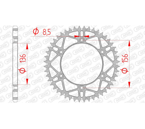 Couronne AFAM acier anti-boue 14206 - 520