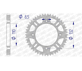 Couronne AFAM aluminium Ultra-Light anti-boue 72102 - 428 - 1074726001