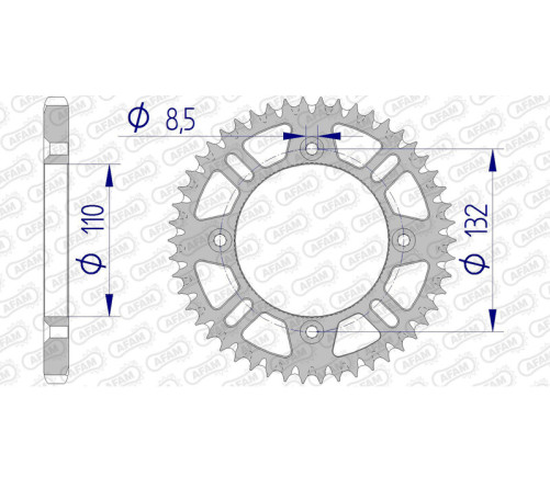 Couronne AFAM aluminium Ultra-Light anti-boue 72102 - 428 - 1074726001