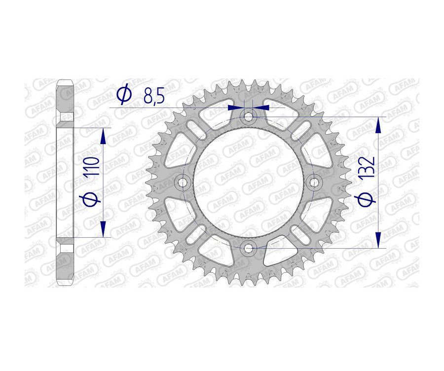 Couronne AFAM aluminium Ultra-Light anti-boue 72102 - 428