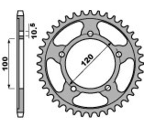 Couronne PBR acier C45 standard 4447 - 525 - 1075552001