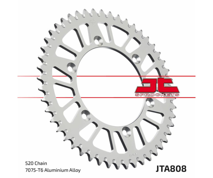 Couronne JT SPROCKETS aluminium ultra-light anti-boue 808 - 520