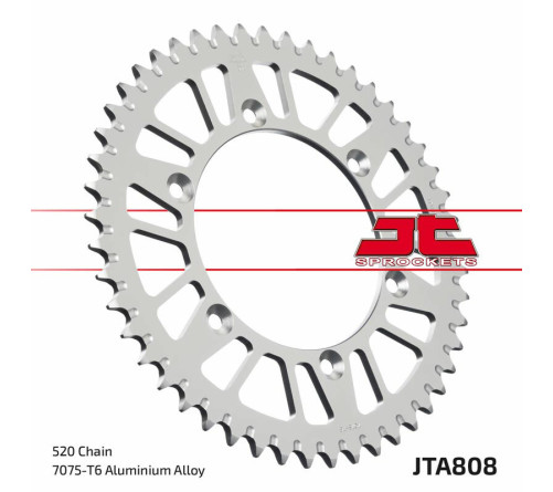 Couronne JT SPROCKETS aluminium ultra-light anti-boue 808 - 520 - 1096576004