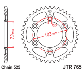 Couronne JT SPROCKETS acier standard 765 - 525 - 1126653002