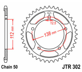 Couronne JT SPROCKETS acier standard 302 - 530 - 1075510001