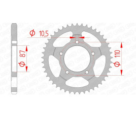 Couronne AFAM acier standard 14404 - 525 - 1074514004