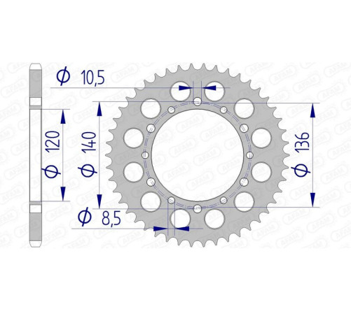 Couronne AFAM aluminium 17404520 - 1074603008