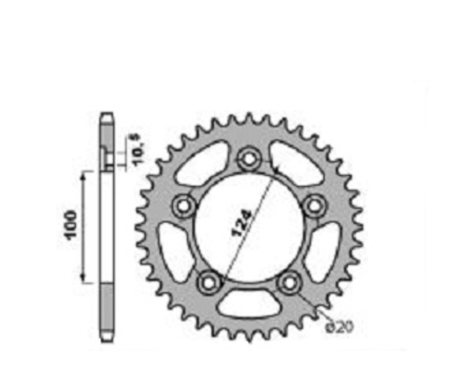 Couronne PBR aluminium ultra-light anodisé dur 4444 - 520