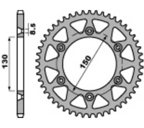 Couronne PBR acier C45 standard 270 - 520 - 1075493006