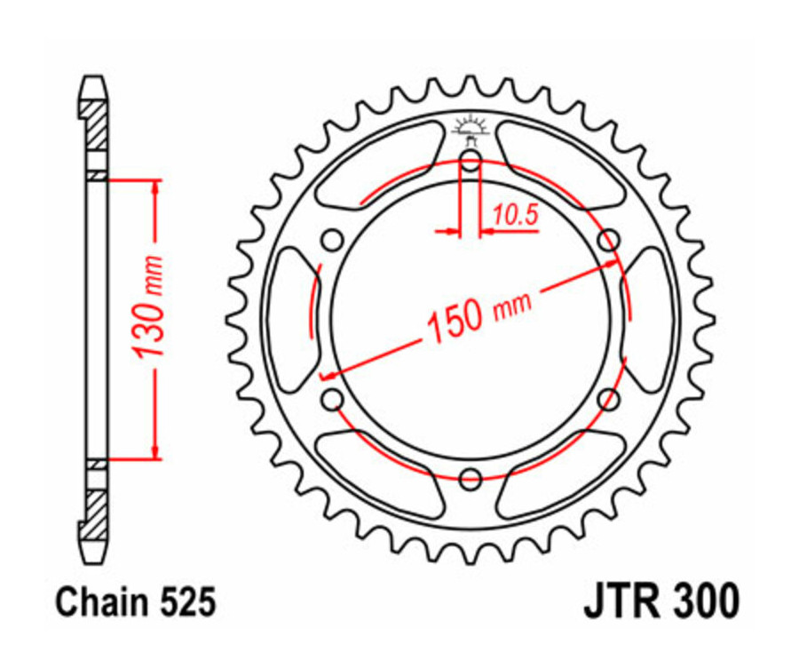 Couronne JT SPROCKETS acier standard 300 - 525