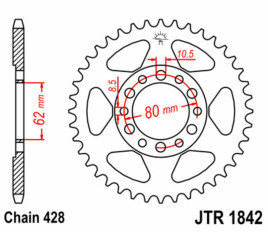 Couronne JT SPROCKETS acier standard 1842 - 428 - 1074957007