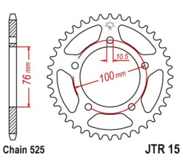 Couronne JT SPROCKETS acier standard 15 - 525