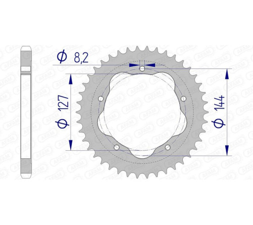 Couronne AFAM aluminium 51608 - 525 - 1074691001