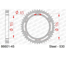 Couronne AFAM acier standard 86601 - 530 - 1074757003