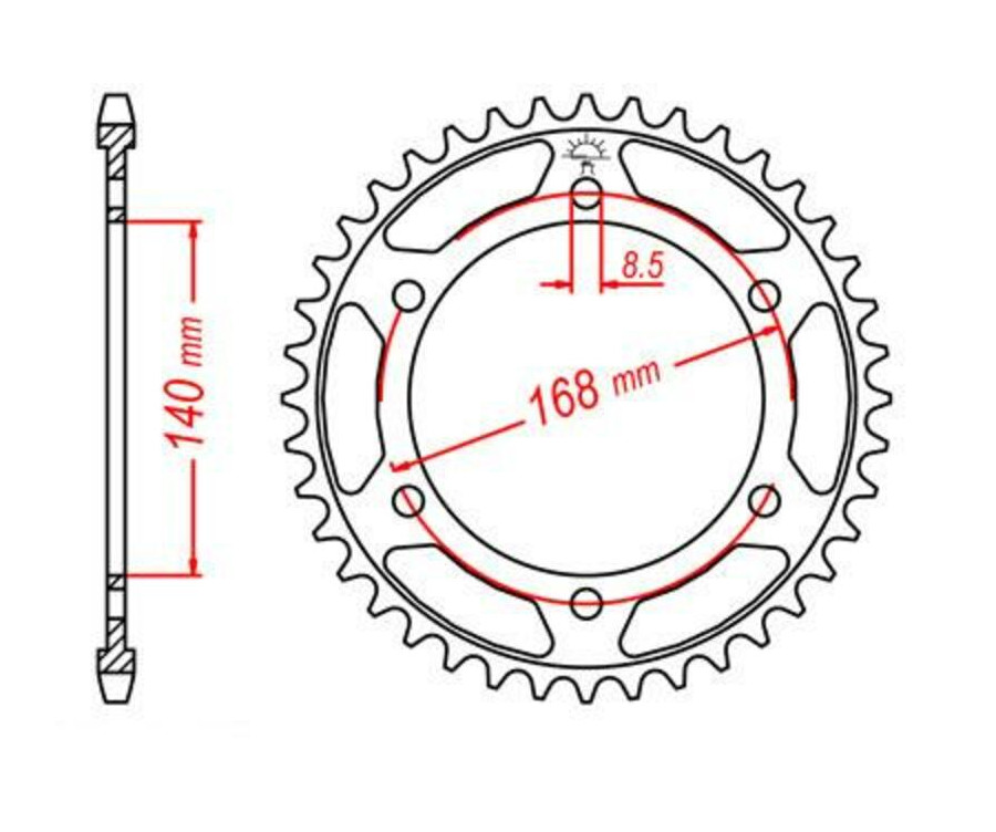 Couronne JT SPROCKETS acier standard 6 - 525