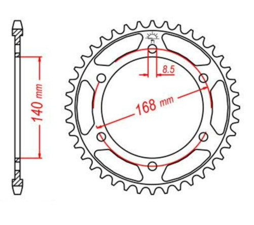 Couronne JT SPROCKETS acier standard 6 - 525 - 1075517003