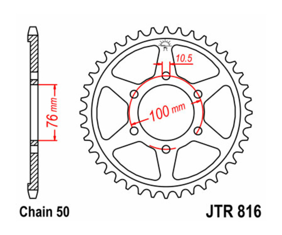 Couronne JT SPROCKETS acier standard 816 - 530