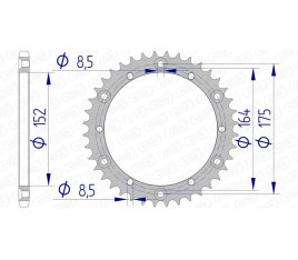 Couronne AFAM aluminium 13500 - 520 - 1074473001