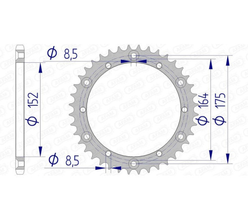 Couronne AFAM aluminium 13500 - 520 - 1074473001