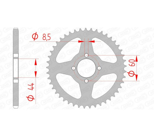 Couronne AFAM acier standard 12100 - 420 - 1074403005