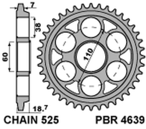 Couronne PBR aluminium Ultra-Light anodisé dur 4639 - 525 - 1075373003