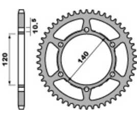 Couronne PBR acier C45 standard 475 - 520 - 1075402004