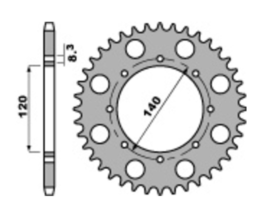 Couronne PBR acier C45 standard 491 - 520