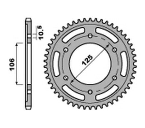 Couronne PBR acier C45 standard 4529 - 525 - 1075556005