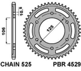 Couronne PBR acier C45 standard 4529 - 525 - 1075556003