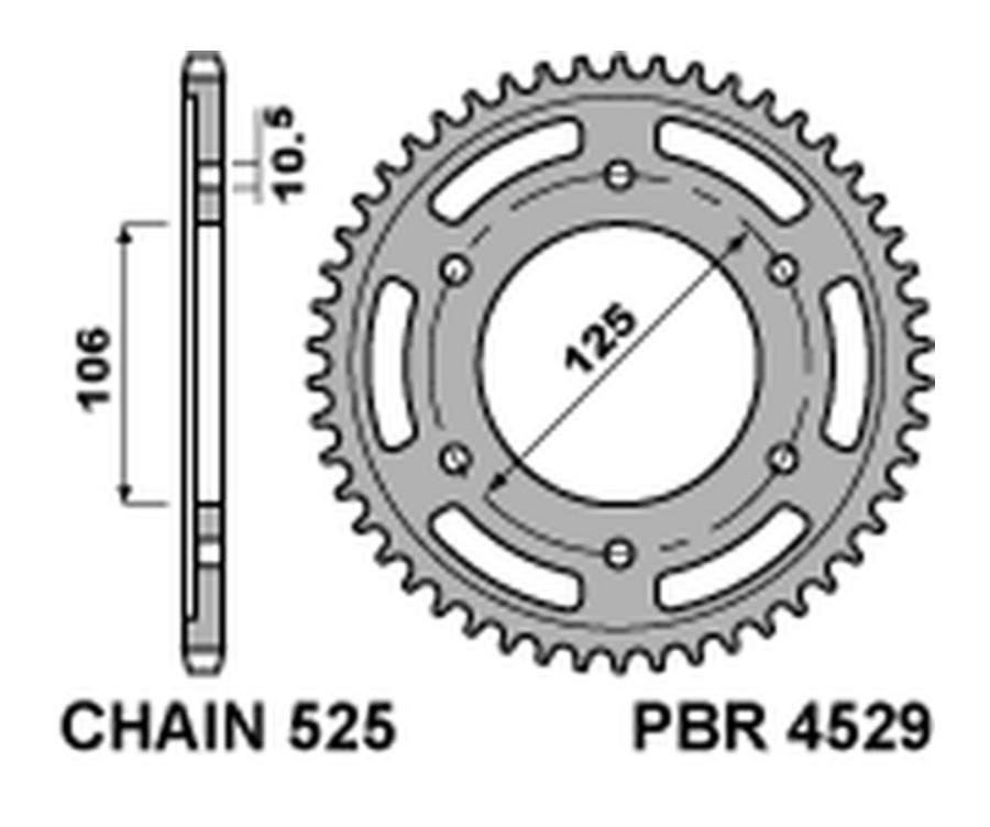 Couronne PBR acier C45 standard 4529 - 525