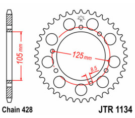 Couronne JT SPROCKETS acier standard 1134 - 428 - 1074879004