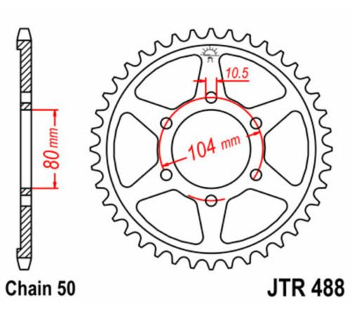 Couronne JT SPROCKETS acier standard 488 - 530 - 1075066003