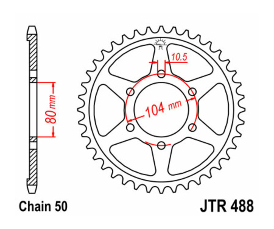 Couronne JT SPROCKETS acier standard 488 - 530