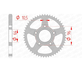 Couronne AFAM acier standard 10203 - 428 - 1074326001