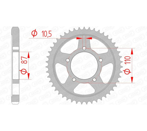 Couronne AFAM acier standard 14601 - 530 - 1074524003