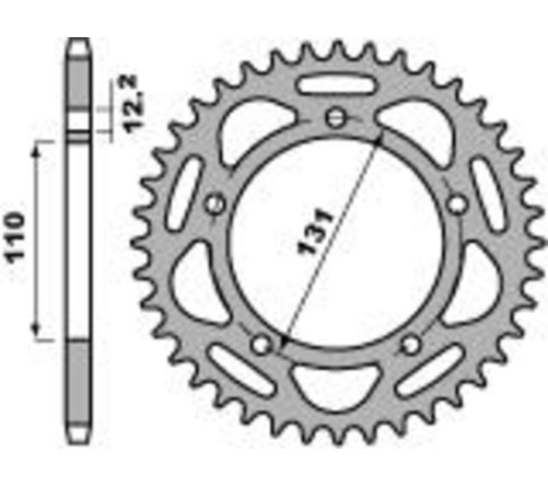 Couronne PBR aluminium ultra-light anodisé dur 4586 - 520