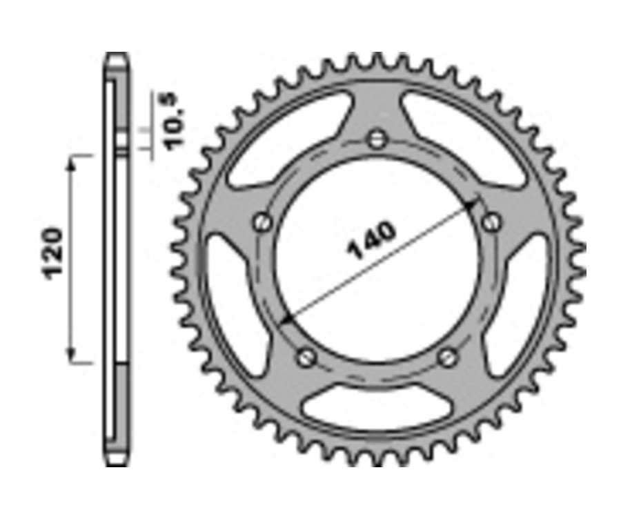 Couronne PBR acier C45 standard 4398 - 525